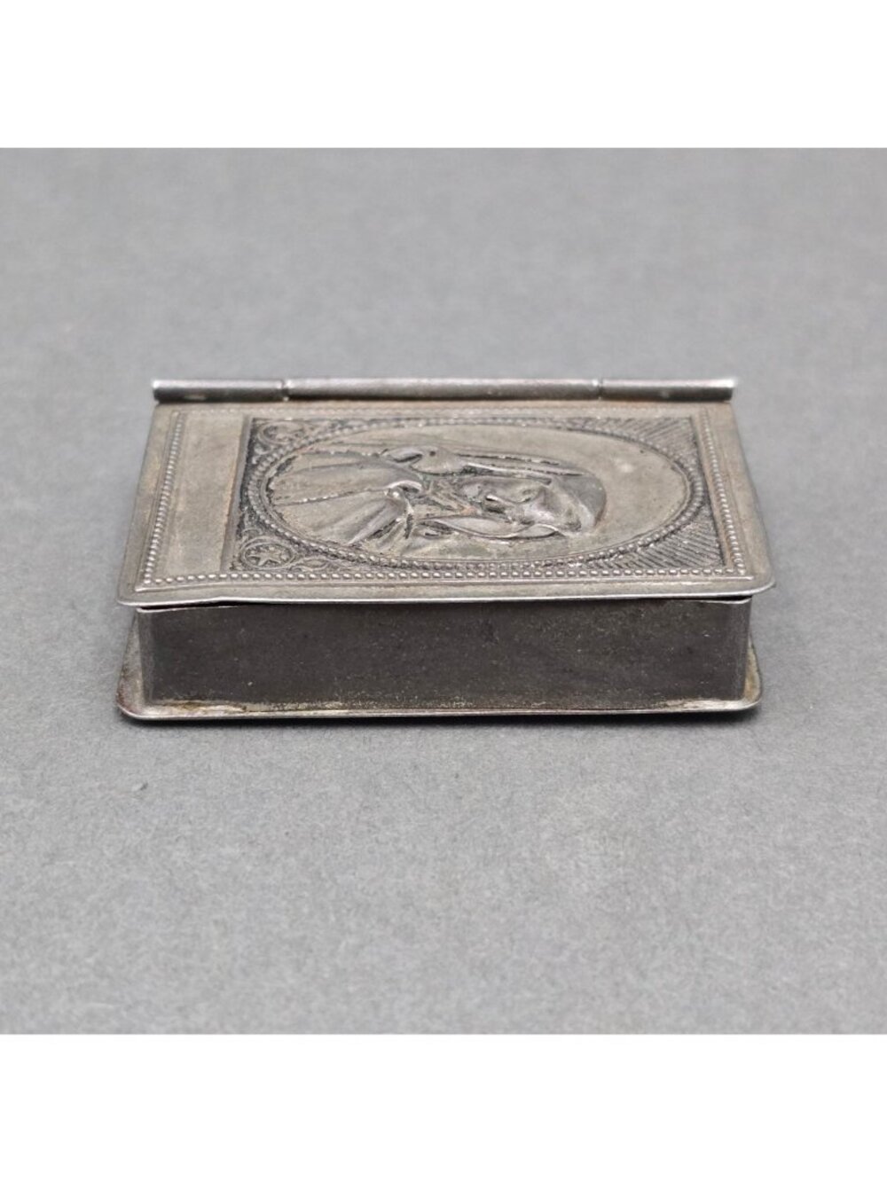 Vintage Book Rosary Case Saint Therese Czech Silver Plated Metal Locket Box - Picture 8 of 15
